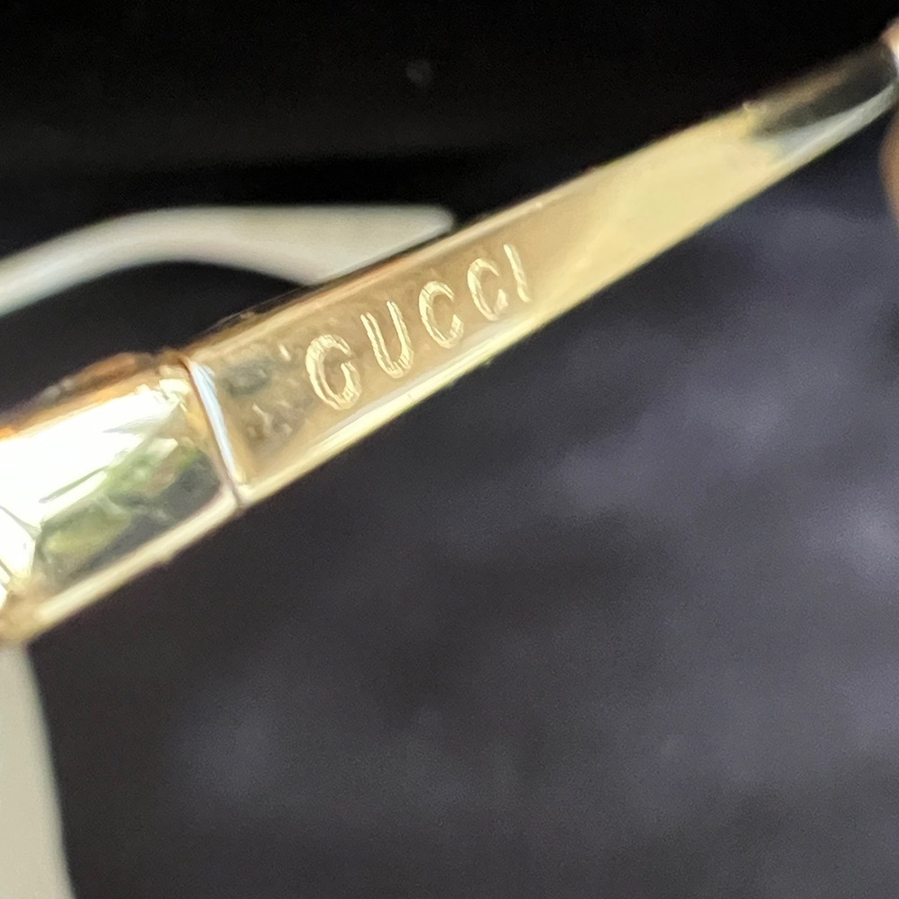 GUCCI GG1131S Interchangeable Cat-Eye Sunglass Gold Metal Frame 3 Clip-On Pieces - Picture 8 of 16